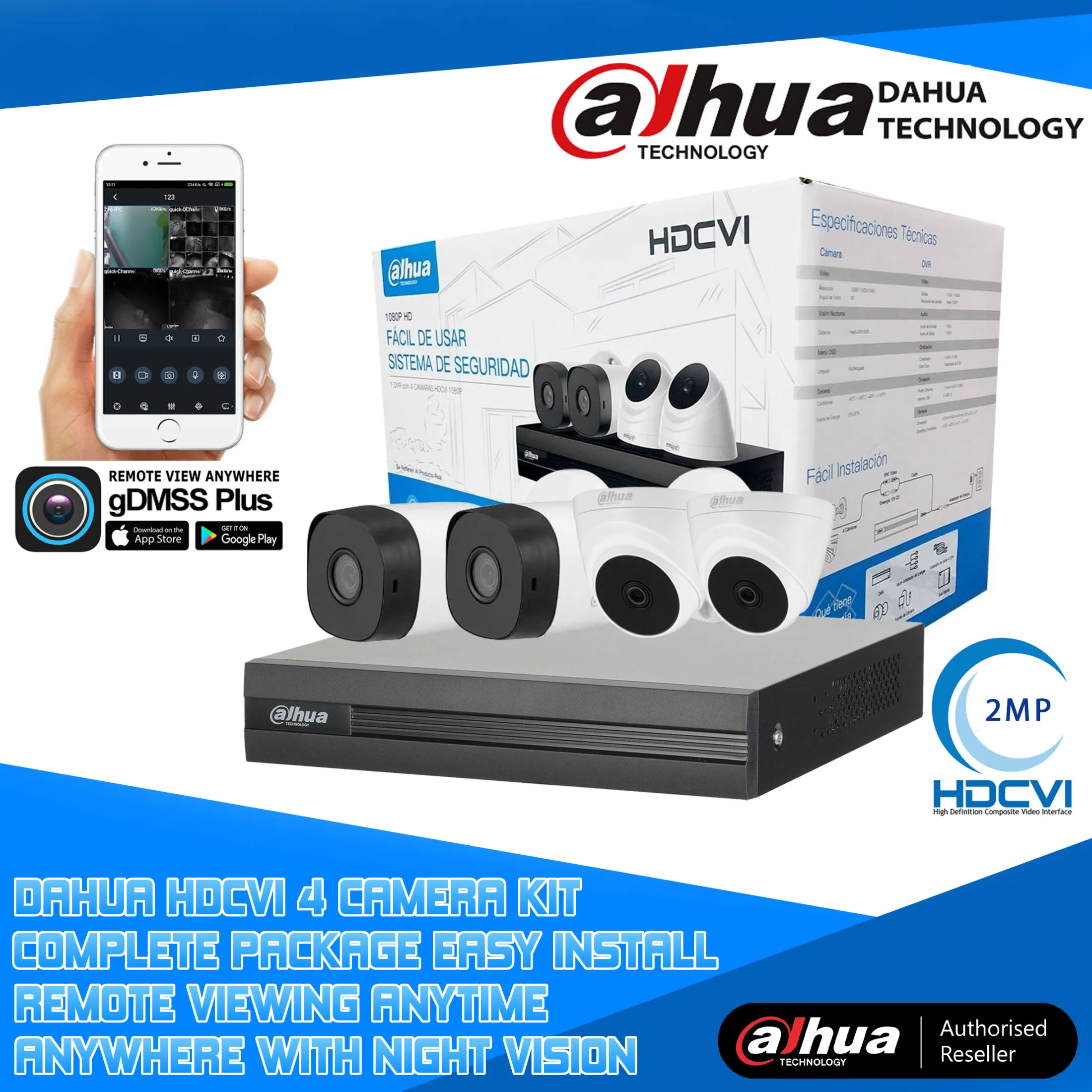 Dahua 4 Channel 2MP HDCVI 1080P CCTV Camera Kit - Image 2